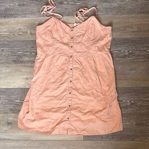 American Eagle Arie Peach Button-Down Sundress